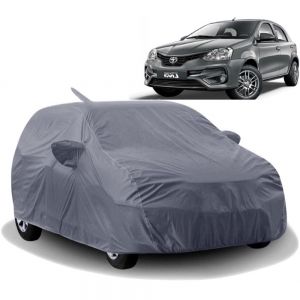 Body Cover for Etios Liva Water Resistant Polyester Fabric with Mirror Pocket Slots_Grey 